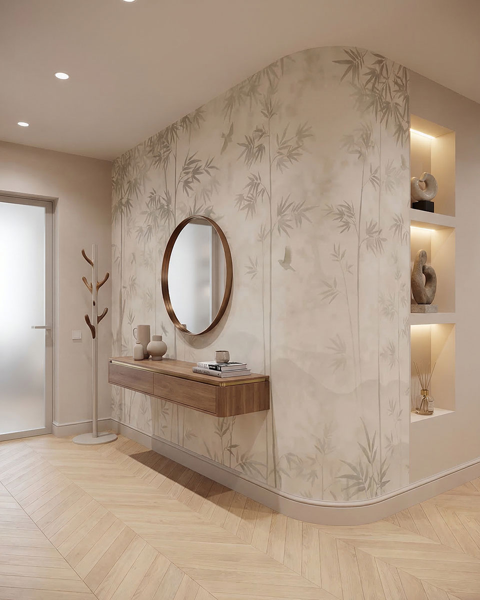 Светлые обои в прихожую