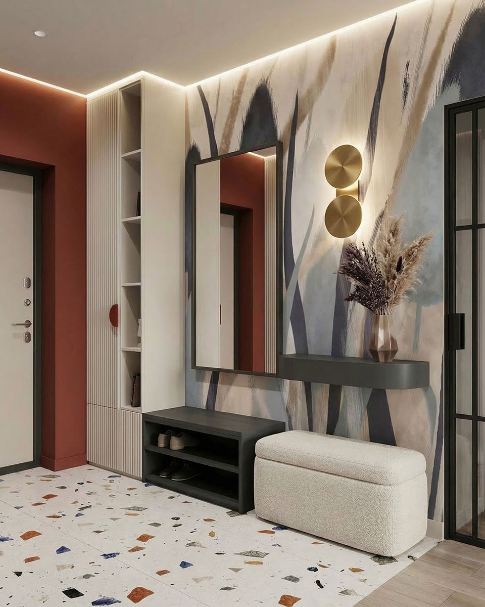 Обои для яркой прихожей