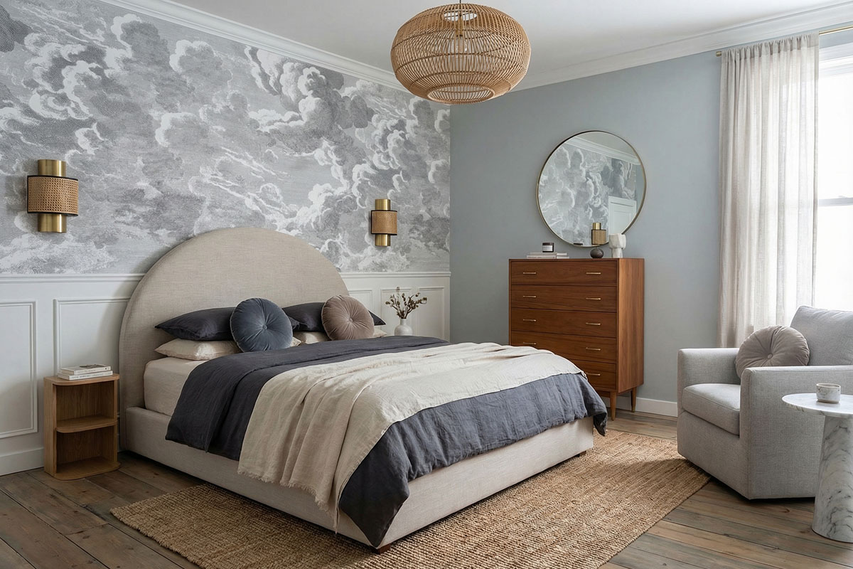 Бесшовные обои в&nbsp;спальне