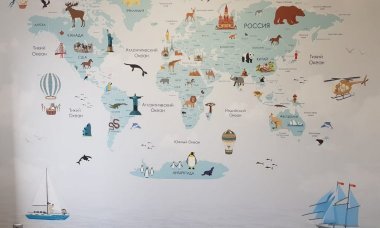 Отзыв на Детская карта мира с достопримечательностями и животными-2