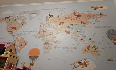 Отзыв на Детская карта мира с горами