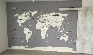 Отзыв на Карта мира с ретро транспортом