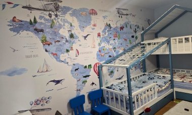 Отзыв на Акварельная карта мира с достопримечательностями и животными