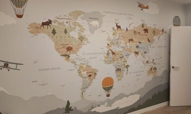 Отзыв на Детская карта мира с горами