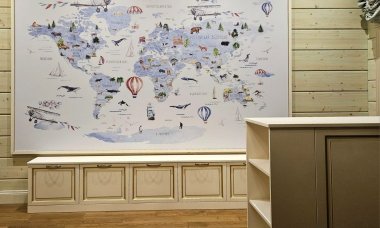 Отзыв на Акварельная карта мира с достопримечательностями и животными