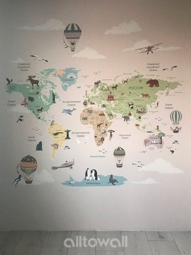 Отзыв на Детская карта мира с достопримечательностями и животными-2