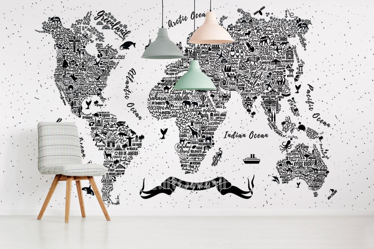 Шрифтовая карта мира