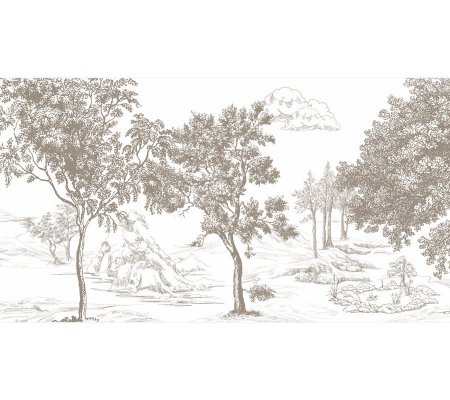 Флизелиновые обои по рулонам «Графитовый лес-3», 509х207 см