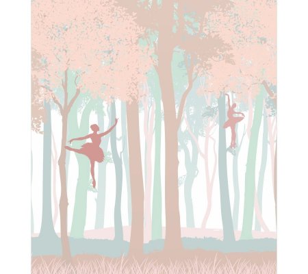 Флизелиновые антивандальные обои «Волшебный лес с балеринами», 236х262 см