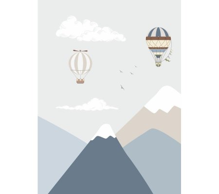  Флизелиновые антивандальные обои «Скандинавские горы и самолеты», 194x262 см